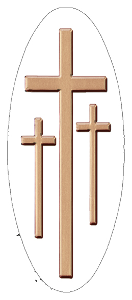 440 DA18 517 WT CP 3 Crosses White Copper